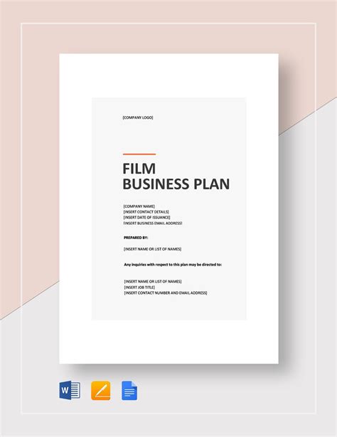 10 Essential Elements Of A Film Business Plan Template