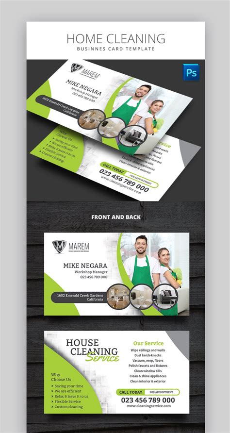 10 Essential House Cleaning Business Card Templates