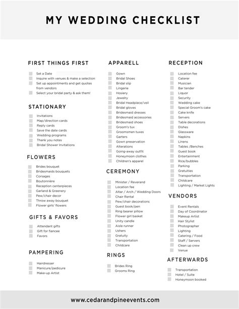 10 Essential Spreadsheets For Wedding Planning