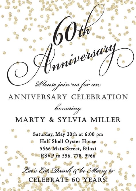 10 Free 60th Anniversary Invitations Templates