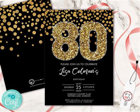 10 Free 80th Birthday Invitation Templates To Wow Guests