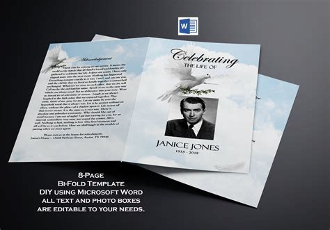 10 Free Bi Fold Funeral Program Templates To Download