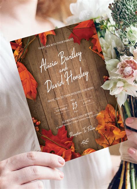 10 Free Fall Wedding Invitation Templates