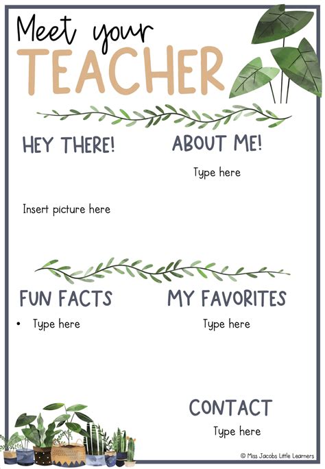 10 Free Meet The Teacher Template Word