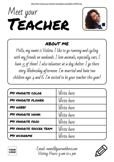 10 Free Meet The Teacher Templates