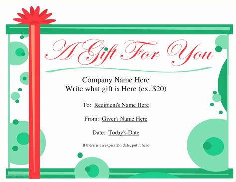 10 Free Ms Word Gift Certificate Templates