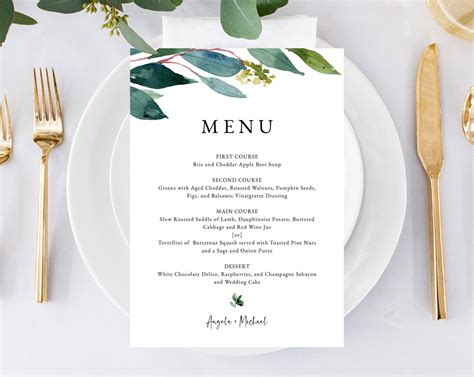 10 Free Wedding Menu Templates To Plan Your Big Day