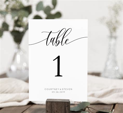 10 Free Wedding Table Number Templates To Download Now