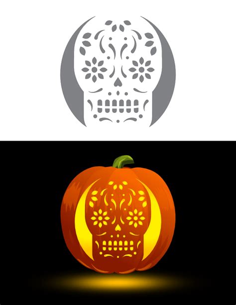 10 Sugar Skull Pumpkin Templates To Try This Fall