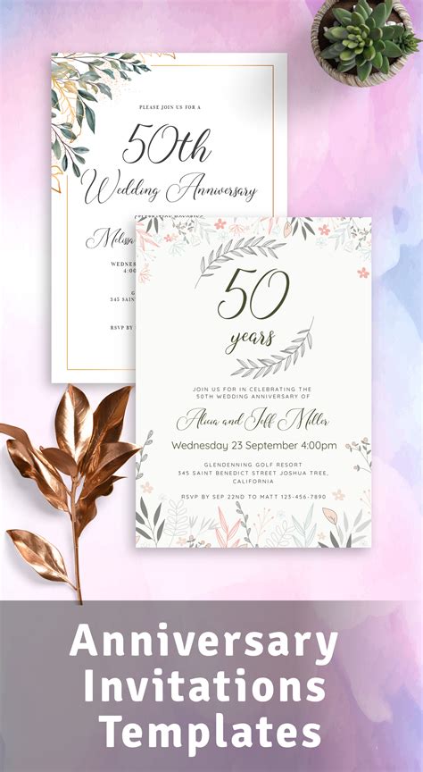 10 Wedding Anniversary Invitation Templates To Cherish