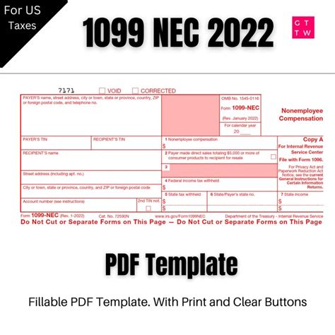 1099-Nec Template In Word: Easy Download And Instructions