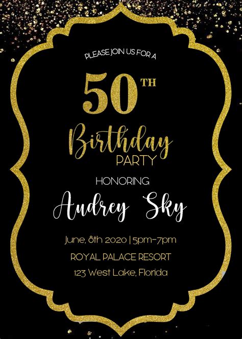 20 Free 50th Birthday Invitations Templates