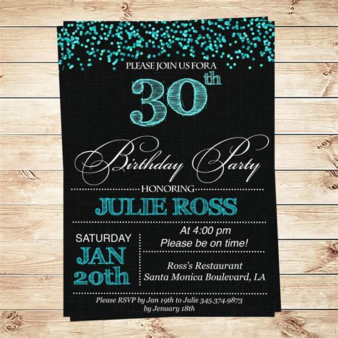 30th Birthday Invitation Templates Free Download