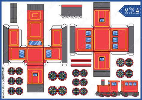 3d Paper Train Template Free Printable Pdf