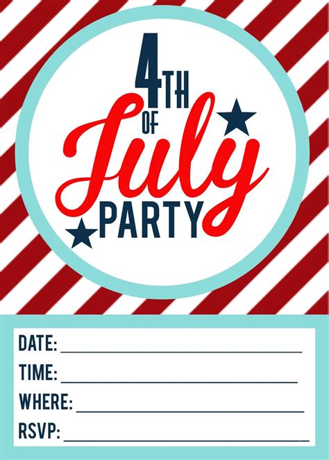 4th Of July Invitation Templates Free Download