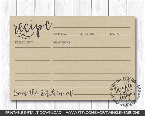 4x6 Recipe Card Templates For Microsoft Word