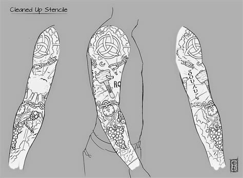 5 Arm Sleeve Tattoo Template Designs