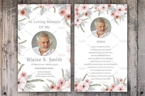 5 Beautiful Memorial And Funeral Card Templates