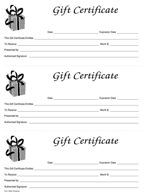 5 Black White Gift Certificate Templates