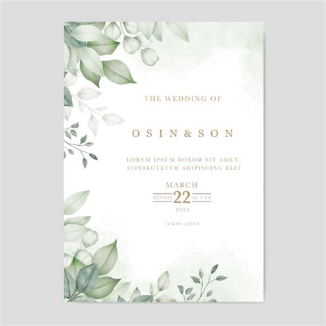 5 Customizable Blank Green Invitation Templates