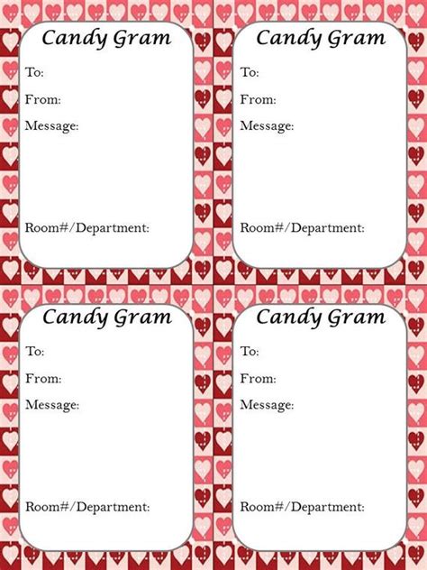 5 Customizable Candy Gram Templates To Print