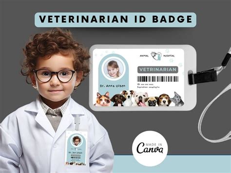 5 Customizable Veterinarian Name Tag Templates