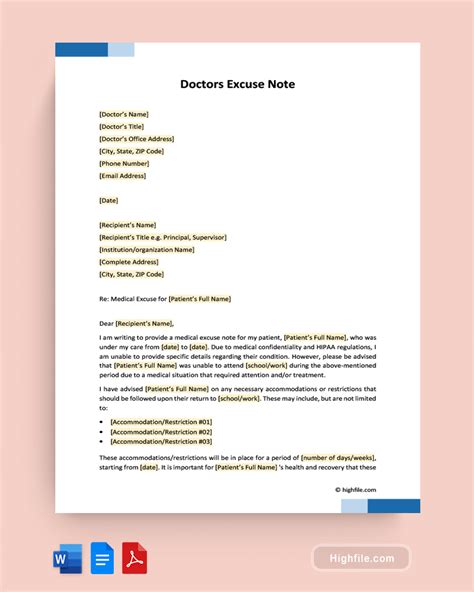 5 Doctor Excuse Note Templates To Use