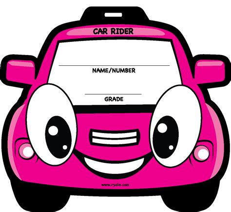 5 Easy Car Rider Tags Templates