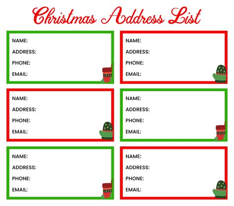 5 Easy Christmas Card Address List Templates