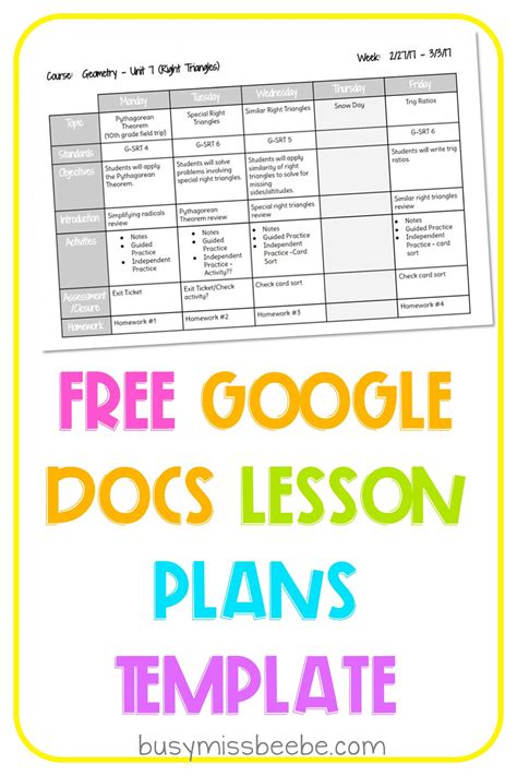 5 Easy Lesson Plan Templates On Google Slides