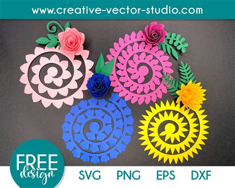 5 Easy Svg Rolled Paper Flower Templates