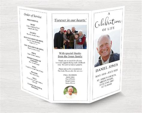 5 Easy Tri Fold Funeral Program Templates