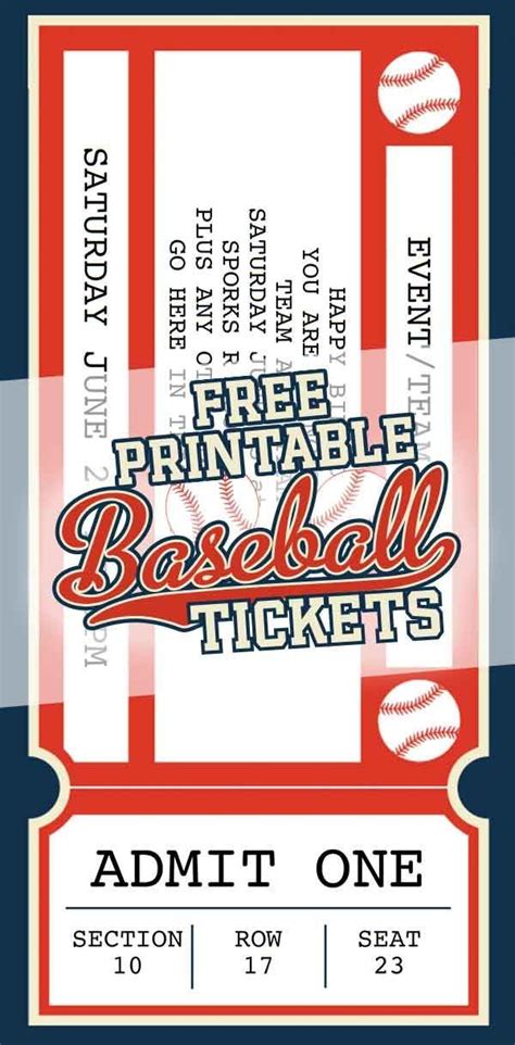 5 Editable Baseball Ticket Templates For Free Download