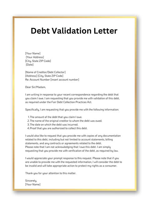 5 Essential Debt Validation Letter Templates