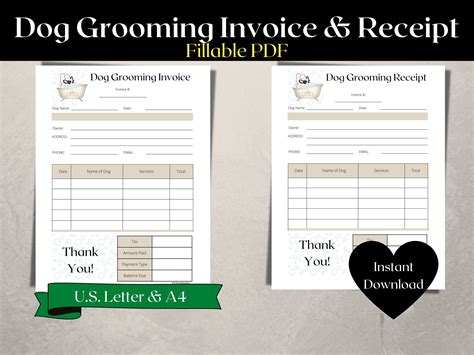 5 Essential Dog Grooming Invoice Templates