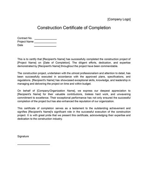 5 Essential Elements Of Construction Certificate Of Completion