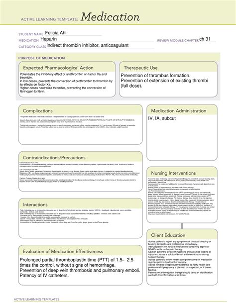 5 Essential Facts About Heparin Medication Template