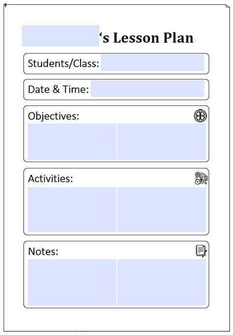 5 Essential Fillable Lesson Plan Templates