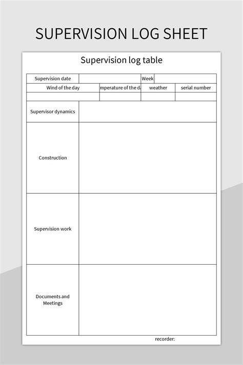 5 Essential Lcsw Supervision Log Templates In Excel