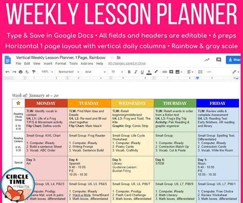 5 Essential Lesson Plan Templates On Google Docs