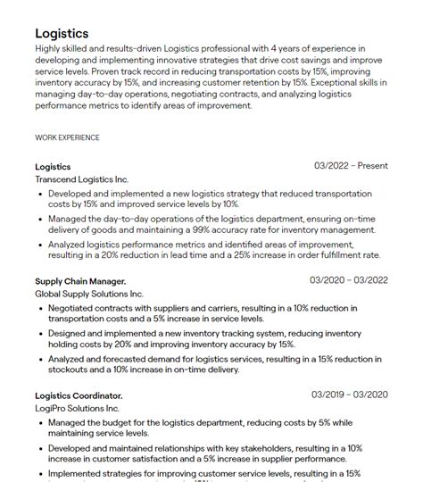 5 Essential Logistics Resume Templates Free