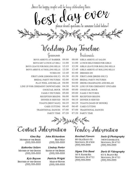 5 Essential Steps To Create An Editable Wedding Itinerary