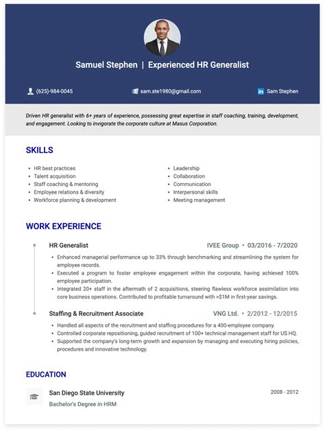 5 Essential Tips For Hr Generalist Resume Template