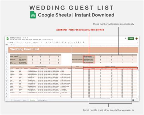 5 Essential Wedding Guest List Google Sheets Templates