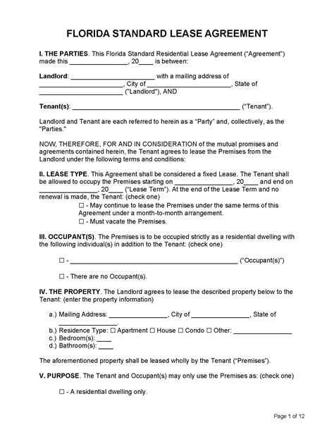 5 Essentials Of A Florida Rental Agreement Template