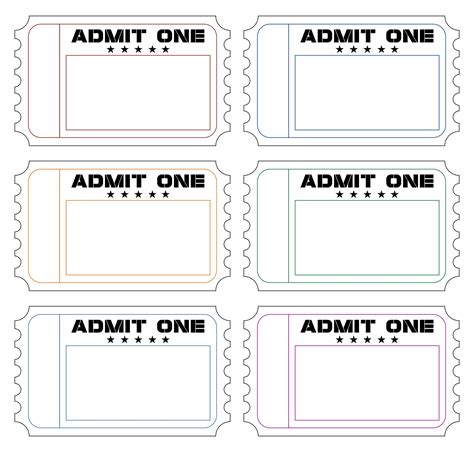 5 Free Admit One Ticket Templates To Print