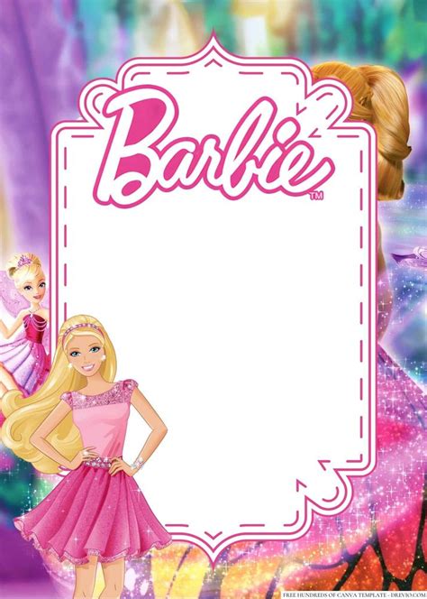 5 Free Barbie Party Invitation Templates