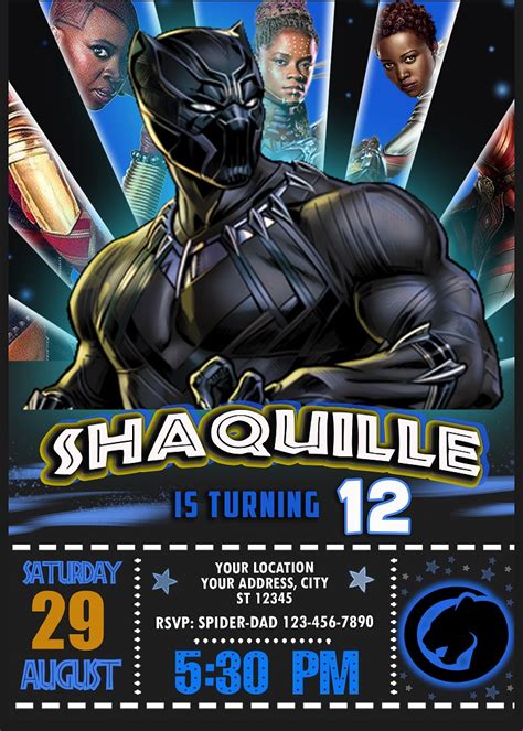 5 Free Black Panther Invitation Templates