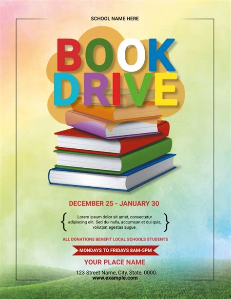 5 Free Book Drive Flyer Templates