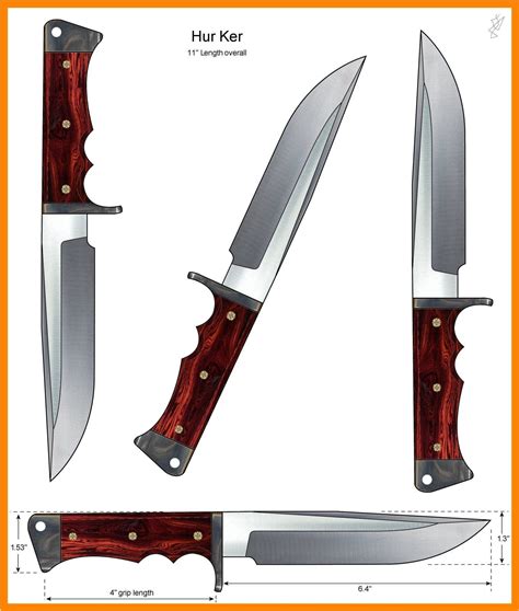 5 Free Bowie Knife Templates To Print